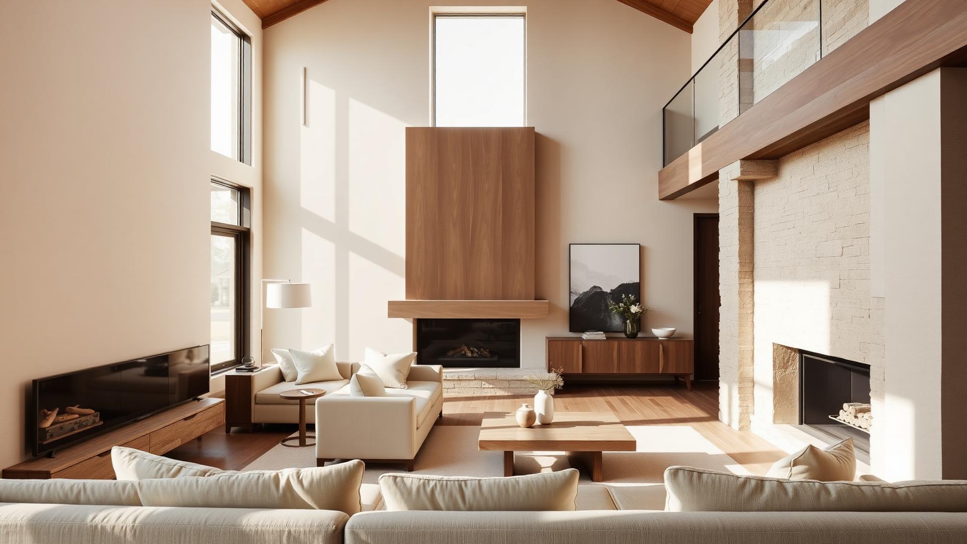 Warm modern interior at the SWI Design Studio
